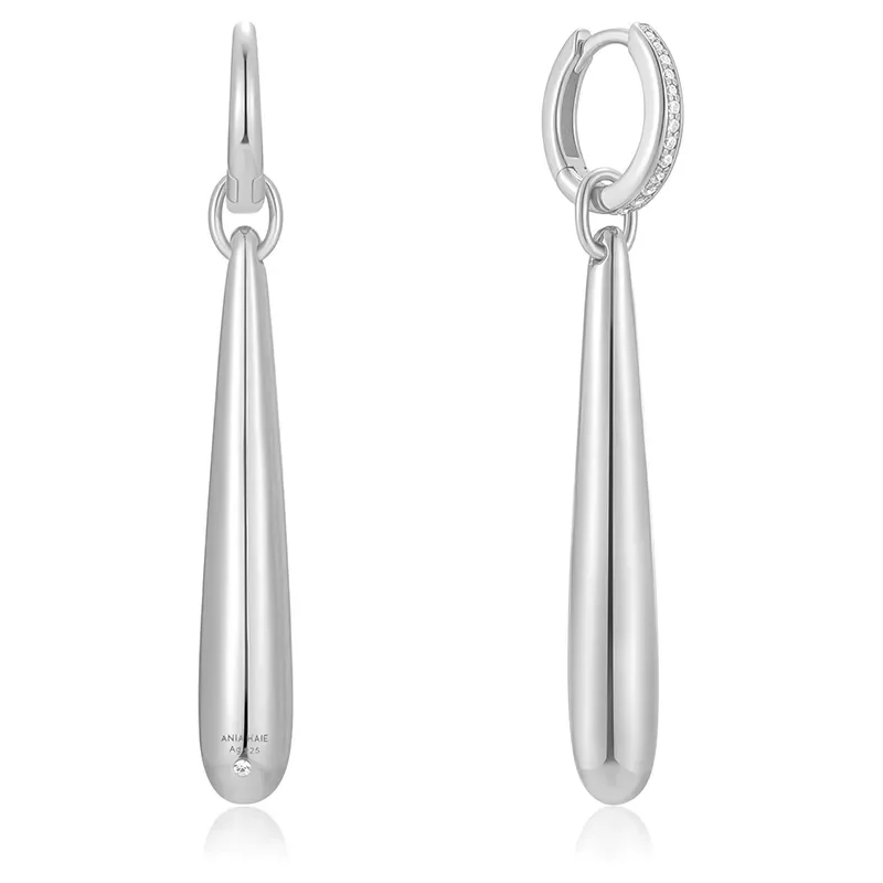 ANIA HAIE SILVER LONG WATER DROPLET DROP EARRINGS E067-11H