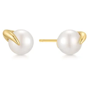 ANIA HAIE GOLD PEARL CLAW STUD EARRINGS E069-01G
