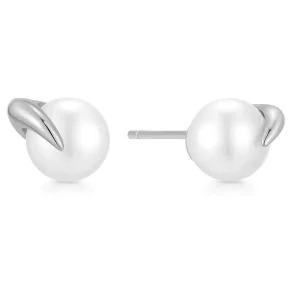 ANIA HAIE SILVER PEARL CLAW STUD EARRINGS E069-01H