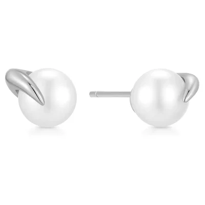 ANIA HAIE SILVER PEARL CLAW STUD EARRINGS E069-01H