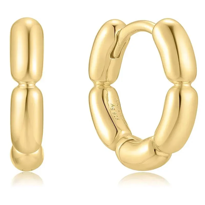 ANIA HAIE GOLD SEGMENTED PUFFY HOOP EARRINGS E069-02G