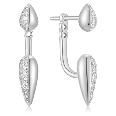 ANIA HAIE SILVER SPARKLING PUFFY EAR JACKETS E069-03H