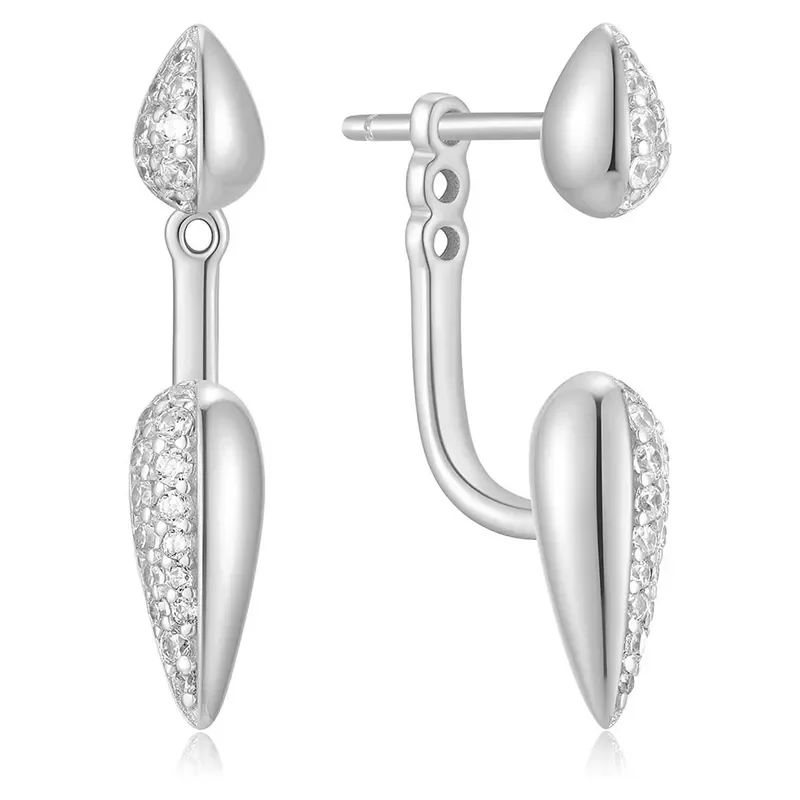 ANIA HAIE SILVER SPARKLING PUFFY EAR JACKETS E069-03H