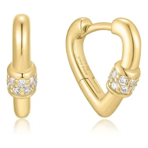 ANIA HAIE GOLD MINI HEART CLASP HOOP EARRINGS E069-04G