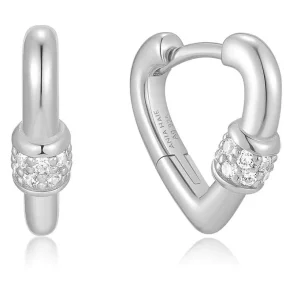 ANIA HAIE SILVER MINI HEART CLASP HOOP EARRINGS E069-04H