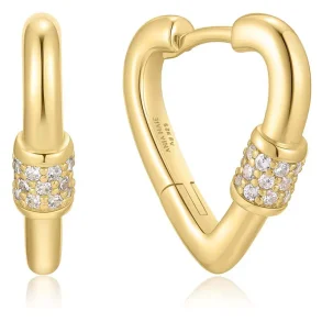 ANIA HAIE GOLD HEART CLASP HOOP EARRINGS E069-05G