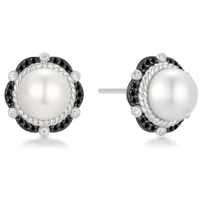 ANIA HAIE SILVER SHELL PEARL BLOOM STUD EARRINGS E069-06T