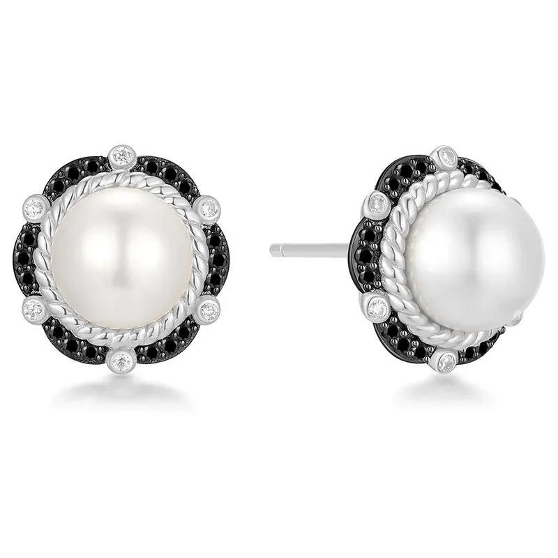 ANIA HAIE SILVER SHELL PEARL BLOOM STUD EARRINGS E069-06T