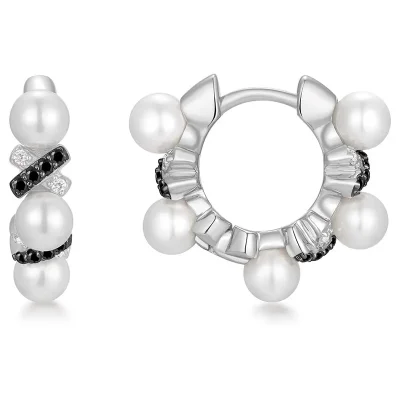 ANIA HAIE SILVER SPARKLING BRAIDED SHELL PEARL EARRINGS E069-07T