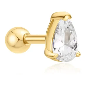ANIA HAIE GOLD PEAR BARBELL SINGLE EARRING E070-01G