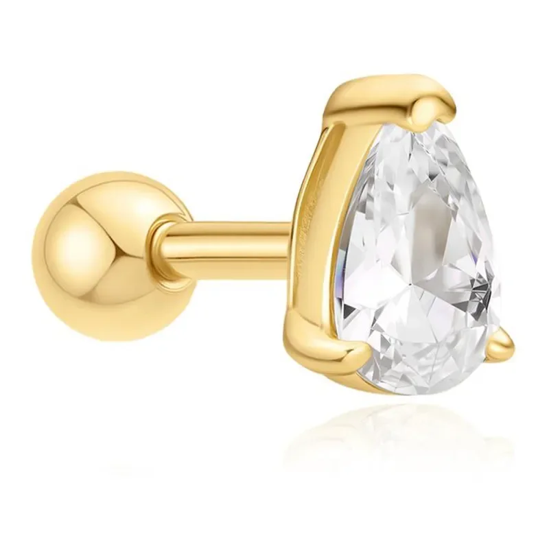 ANIA HAIE GOLD PEAR BARBELL SINGLE EARRING E070-01G