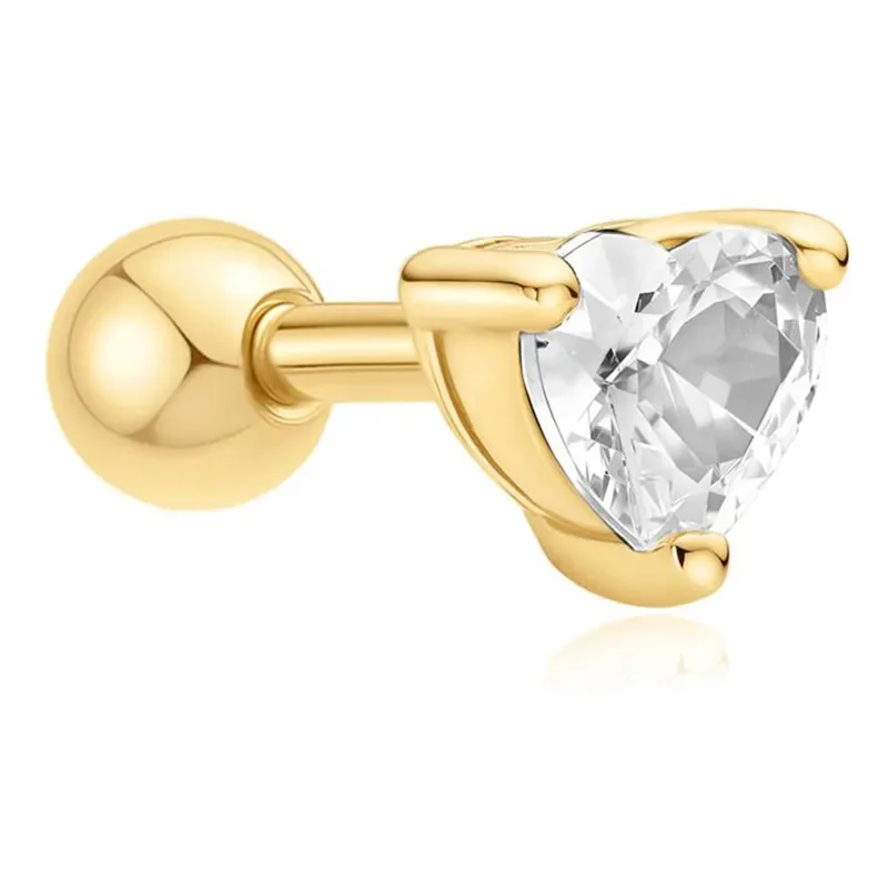 ANIA HAIE GOLD HEART BARBELL SINGLE EARRING E070-02G