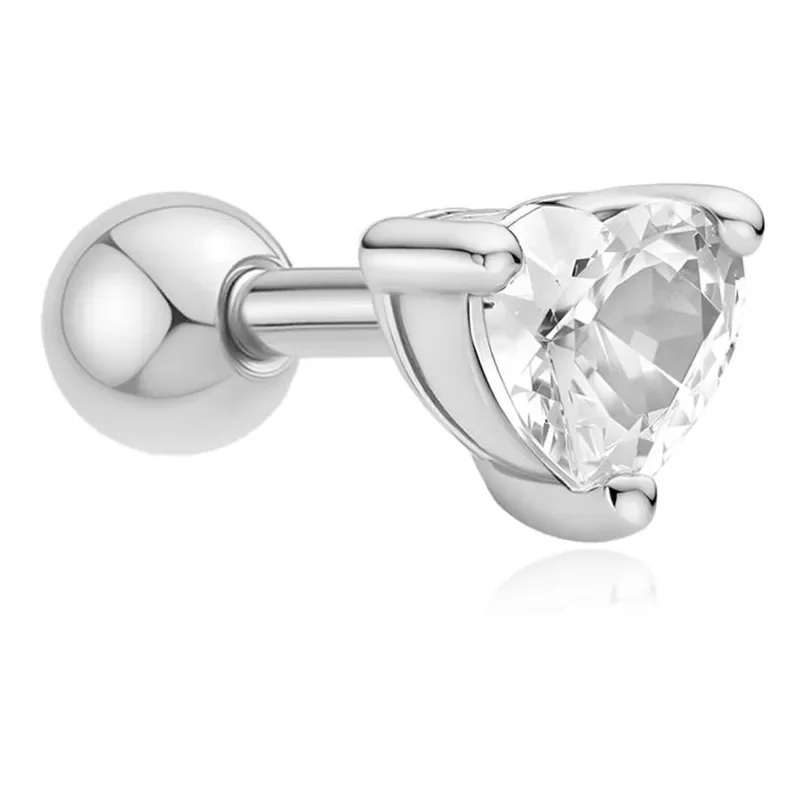 ANIA HAIE SILVER HEART BARBELL SINGLE EARRING E070-02H