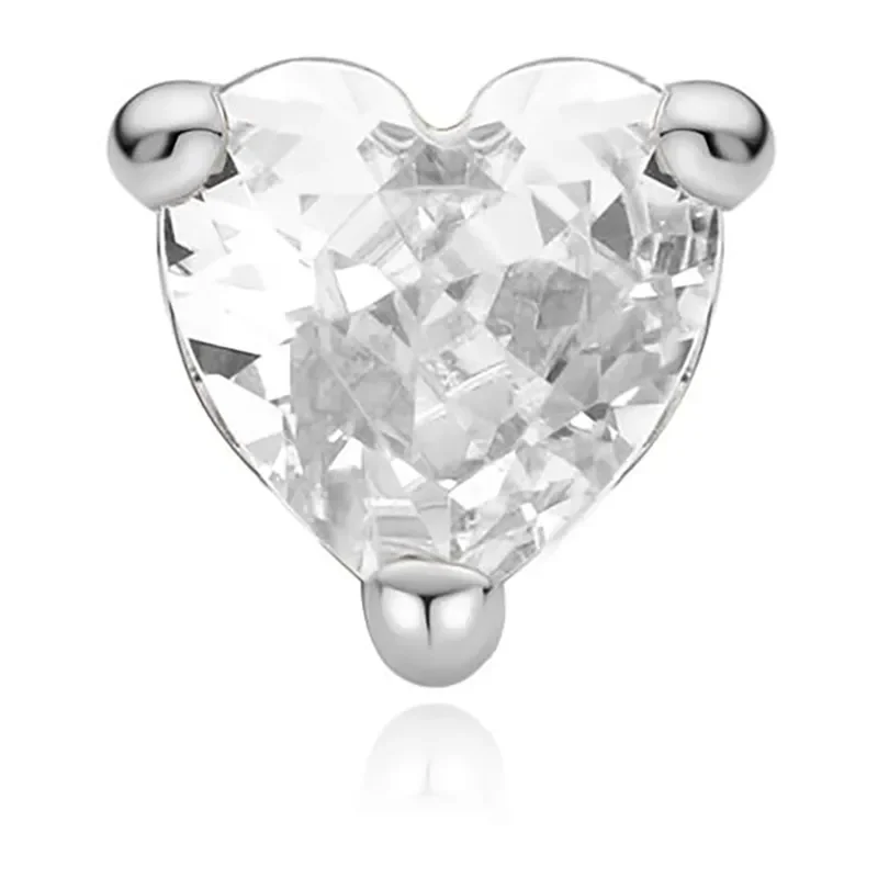 ANIA HAIE SILVER HEART BARBELL SINGLE EARRING E070-02H