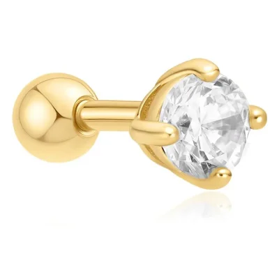 ANIA HAIE GOLD SPARKLE ROUND BARBELL SINGLE EARRING E070-03G