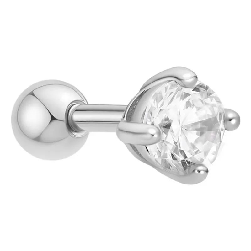 ANIA HAIE SILVER SPARKLE ROUND BARBELL SINGLE EARRING E070-03H