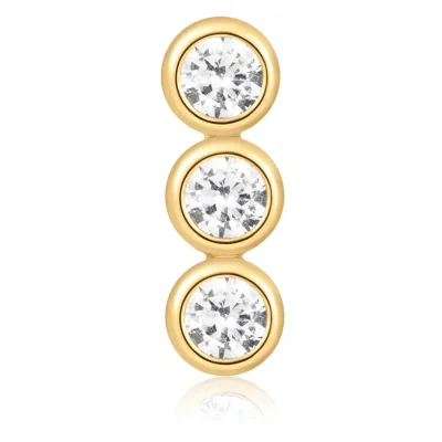 ANIA HAIE GOLD TRIPLE STONE BEZEL BARBELL SINGLE EARRING E070-05G
