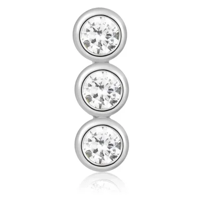 ANIA HAIE SILVER TRIPLE STONE BEZEL BARBELL SINGLE EARRING E070-05H