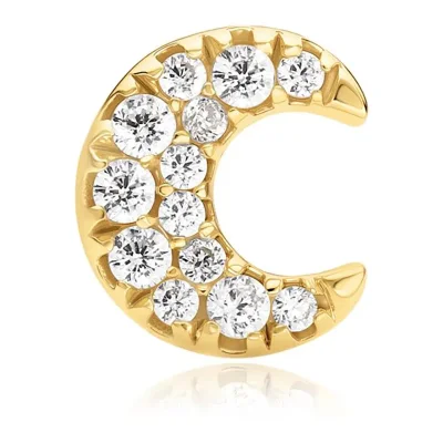 ANIA HAIE GOLD PAVE CRESCENT MOON BARBELL SINGLE EARRING E070-07G