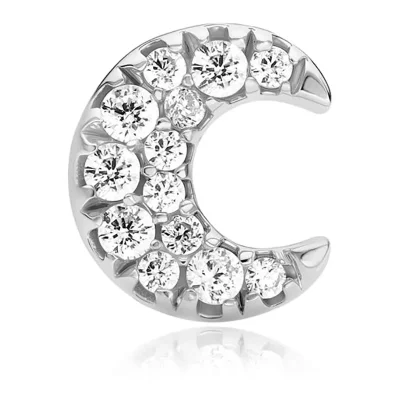 ANIA HAIE SILVER PAVE CRESCENT MOON BARBELL SINGLE EARRING E070-07H