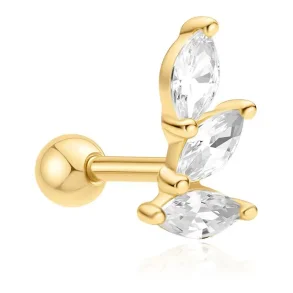 ANIA HAIE GOLD TRIPLE MARQUISE BARBELL SINGLE EARRING E070-08G