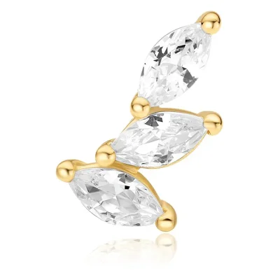 ANIA HAIE GOLD TRIPLE MARQUISE BARBELL SINGLE EARRING E070-08G