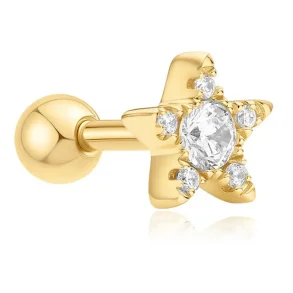 ANIA HAIE GOLD FIVE-POINT STAR BARBELL SINGLE EARRING E070-11G