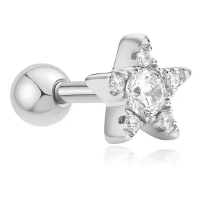 ANIA HAIE SILVER FIVE-POINT STAR BARBELL SINGLE EARRING E070-11H