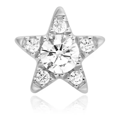 ANIA HAIE SILVER FIVE-POINT STAR BARBELL SINGLE EARRING E070-11H