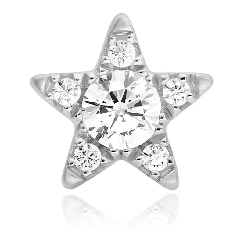 ANIA HAIE SILVER FIVE-POINT STAR BARBELL SINGLE EARRING E070-11H
