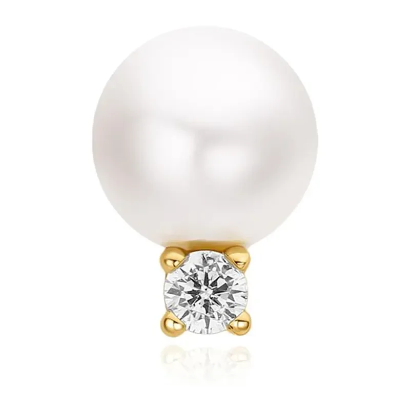 ANIA HAIE GOLD SHELL PEARL SPARKLING BARBELL SINGLE EARRING E070-14G