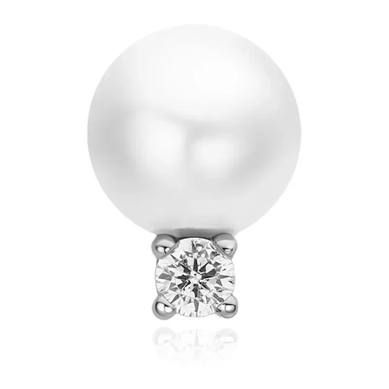 ANIA HAIE SILVER SHELL PEARL SPARKLING BARBELL SINGLE EARRING E070-14H