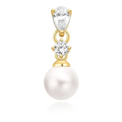 ANIA HAIE GOLD SHELL PEARL DANGLING BARBELL SINGLE EARRING E070-15G