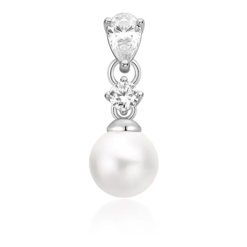 ANIA HAIE SILVER SHELL PEARL DANGLING BARBELL SINGLE EARRING E070-15H