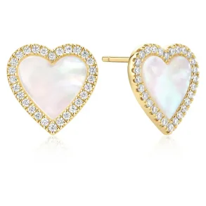 ANIA HAIE GOLD MOP HALO HEART STUD EARRINGS E071-03G