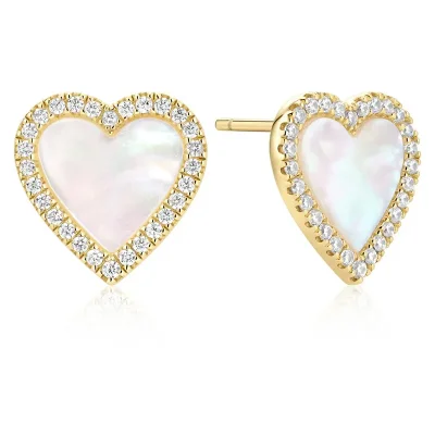 ANIA HAIE GOLD MOP HALO HEART STUD EARRINGS E071-03G