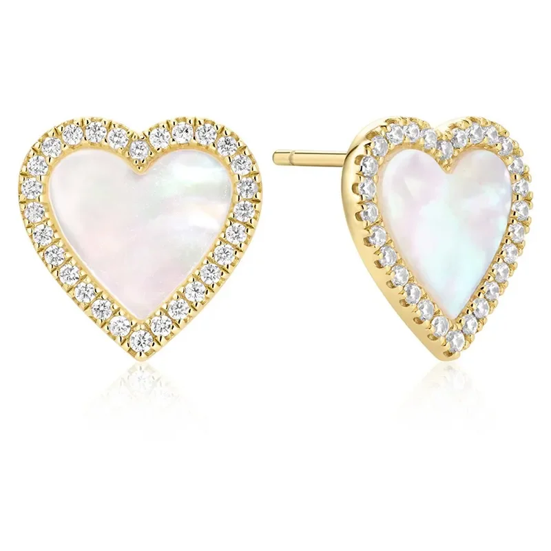 ANIA HAIE GOLD MOP HALO HEART STUD EARRINGS E071-03G