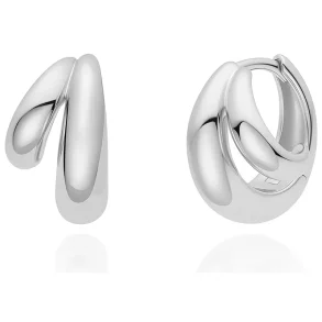 ANIA HAIE SILVER DOME HUGGIE HOOP EARRINGS E072-03H