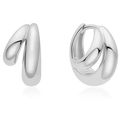 ANIA HAIE SILVER DOME HUGGIE HOOP EARRINGS E072-03H