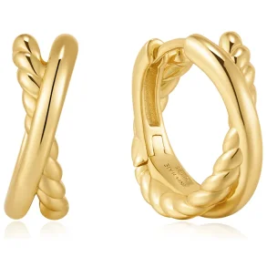 ANIA HAIE GOLD ENTWINED DUAL HUGGIE HOOP EARRINGS E072-06G