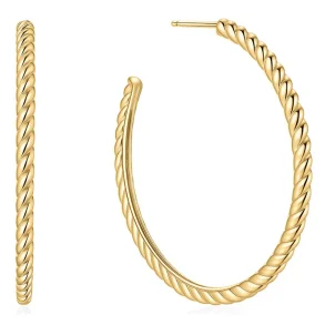 ANIA HAIE GOLD TWISTED OVERSIZED HOOP EARRINGS E072-10G