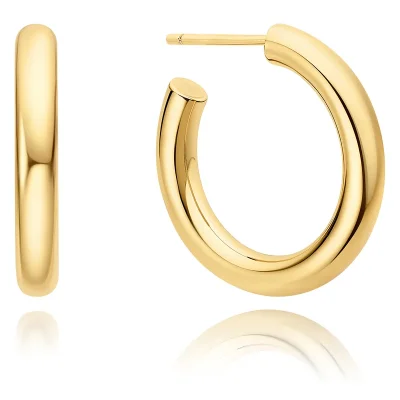 ANIA HAIE GOLD CLASSIC TUBE MEDIUM HOOP EARRINGS E072-11G