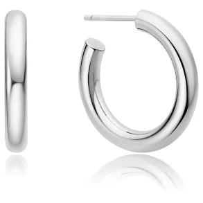 ANIA HAIE SILVER CLASSIC TUBE MEDIUM HOOP EARRINGS E072-11H