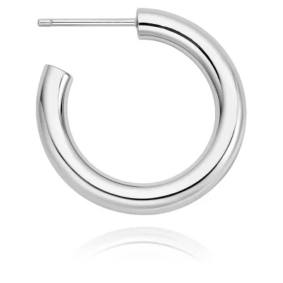 ANIA HAIE SILVER CLASSIC TUBE MEDIUM HOOP EARRINGS E072-11H