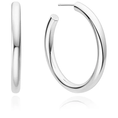 ANIA HAIE SILVER CLASSIC TUBE LARGE HOOP EARRINGS E072-12H