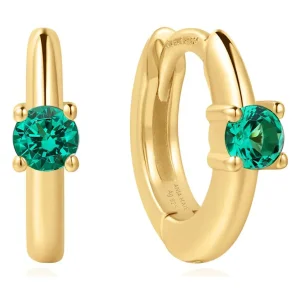 ANIA HAIE GOLD GREEN HUGGIE HOOP EARRINGS E073-02G