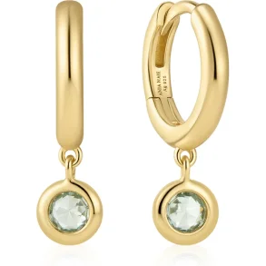 ANIA HAIE GOLD DANGLING MINT GREEN HOOP EARRINGS E073-04G