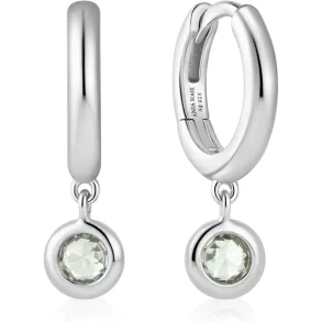 ANIA HAIE SILVER DANGLING MINT GREEN HOOP EARRINGS E073-04H