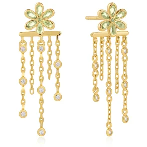 ANIA HAIE GOLD FLORAL TASSEL DROP STUD EARRINGS E073-05G