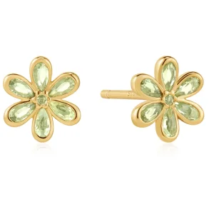ANIA HAIE GOLD MINT GREEN FLORAL STUD EARRINGS E073-06G